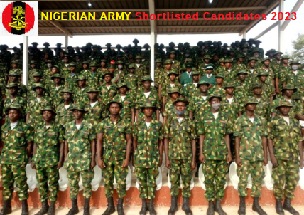 Nigerian Army Shortlisted Candidates