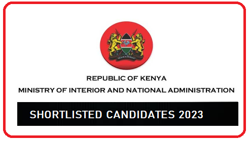 Ministry of Interior Shortlisted Candidates